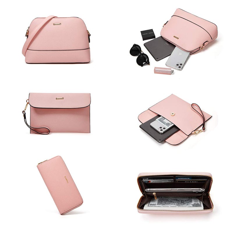 YTL Women Fashion Handbags Wallet Tote Bag Shoulder Bag Top Handle Satchel Purse Set 4pcs - Image 5